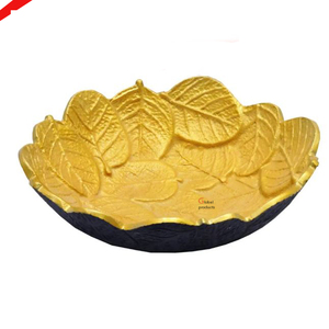 Cuenco para servir de aluminio y Metal de forma redonda con acabado dorado de último diseño 2025 para el hogar - Product Image 4