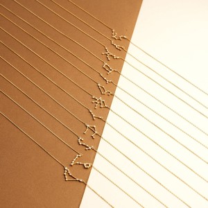 Collier en argent 925 plaqué or 18 carats, signes du zodiaque Poissons, Bélier, Gémeaux, Cancer, Verseau, Lion, Vierge, cadeau de mariage, chaîne à maillons, bijoux - Product Image 4