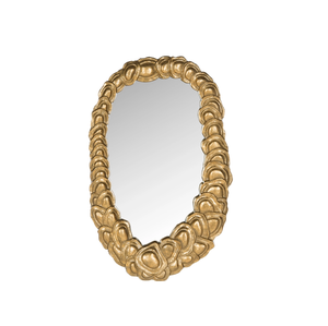 Marco de espejo de pared de aluminio dorado Ideal para la decoración del hogar de lujo Agregar un toque exclusivo a su entrada o espacio de sala de estar - Product Image 1