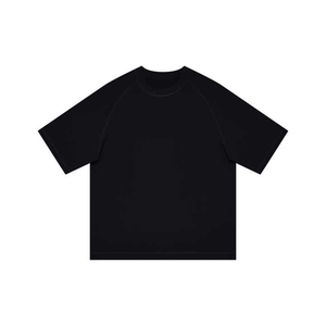 T-shirts pour hommes en coton uni unisexe à manches courtes Logo personnalisé col rond vêtements en gros mode lourde - Product Image 6