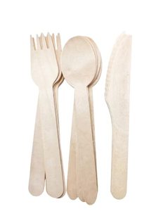 Juego de cucharas y tenedores desechables | Cubiertos de madera ideales para cumpleaños, bodas y fiestas | Respetuoso con el medio ambiente - Product Image 6