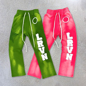 Ensemble survêtement personnalisé en molleton de coton lourd, sweat-shirt court à rayures, pantalon de survêtement ample et surdimensionné, broderie, patch, appliqué - Product Image 4