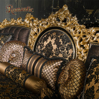 Ensemble de canapés de luxe de haute qualité pour salon, style royal européen, noir et or, finition brillante, élégant, très vendu