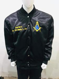 MASTER MASON VARSITY JACKET SILK SATIN Graffiti Jacket para hombre Chaqueta de béisbol - Product Image 4
