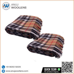 Manta a cuadros de lana tartán súper suave barata de invierno promocional de la mejor calidad - Product Image 2