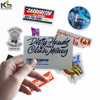 Autocollant mural numérique personnalisé en vinyle PVC 4x3 pouces, résistant aux UV, imperméable, réutilisable, haute qualité, motif 'Dirty Hands Make Clean Money'