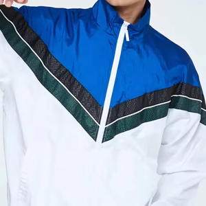 Chándal personalizado de nailon con cremallera para hombre, conjunto de cortavientos informal de neopreno con color de contraste, cortavientos informal - Product Image 6