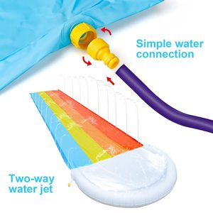 Inflatable <strong>Rainbow</strong> Water Slide with Splash Sprinkler - Kids' Outdoor Lawn Water Play Pool <strong>Toy</strong> with Slide Mat - Product Image 4