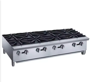 2025 2026! Offres 48 en. (unité non précisée, par exemple, 48 pouces) Plaque de cuisson industrielle à gaz NSF à 8 brûleurs ECHP48A, 224 000 BTU, en acier inoxydable - Prête à être expédiée - Product Image 1