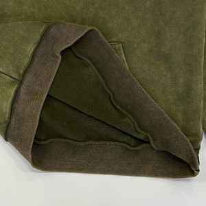 เสื้อฮู้ดซักกรดของผู้ชายเสื้อ100% แบบสวมหัวผ้าฝ้ายฝรั่งเศสเทอร์รี่เปล่าผ้าเช็ดแบบสวมหัวสไตล์วินเทจซีดจาง - Product Image 5