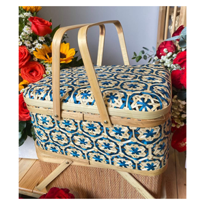 Cesta de bambú hecha a mano tradicional con colores para regalos y exhibición Tet - Product Image 6