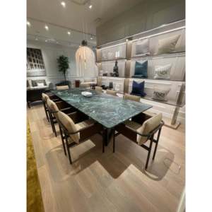 Ford Dining <b>Table</b> Verde Alpine Model Elegant Square Design Elegant Marble Solid Assembled Extendable for Home Bar Office Use - Product Image 1