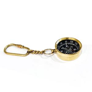 Porte-clés boussole en laiton vintage Mini boussole de travail porte-clés nautique cadeau pour les fans d'aventure en plein air et de Steampunk - Product Image 4
