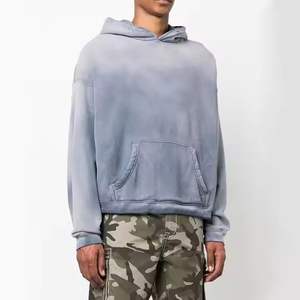 Meilleure vente 500 GSM sweats à capuche et sweat-shirts décolorés en coton pour hommes avec logo personnalisé tenue décontracté pour l'hiver bas quantité minimale de commande - Product Image 5