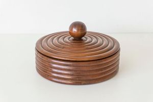 Wood Round Box <b>With</b> <b>Lid</b> Handcrafted Wooden Jewelry Holder Trinket Storage Organizer Keepsake Case Rustic Decorative Container - Product Image 6