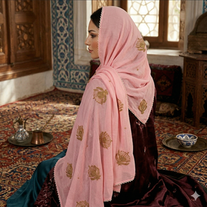 Lot de 12 châles hijab en mousseline pour femmes africaines, luxueux, brodés de fleurs et de strass, doux, légers et respirants pour l'été - Product Image 2