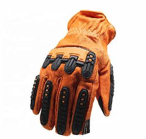Gants de mécanicien en cuir en gros, anti-vibration, anti-impact, résistants à la coupure (5), avec poignet réglable, 11 oz, gants de sécurité - Product Image 5