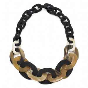 Collar de cadena larga de cuerno de búfalo hecho a mano para mujer, joyería de moda Vintage de calidad con diamante y perla en ágata razonable - Product Image 4