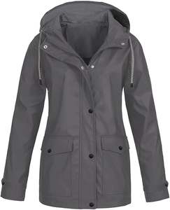 Chaqueta universitaria con capucha de rayas sólidas de longitud media para mujer, ropa de abrigo acolchada de invierno, impermeable a prueba de viento de talla grande para hombres, ropa para exteriores - Product Image 5