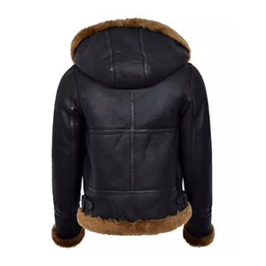 Women's Genuine Sheepskin Leather Zip-Up <b>Biker</b> <b>Jacket</b> Black Mandarin Collar Design Breathable Outdoor Fashion <b>Jacket</b> - Product Image 6