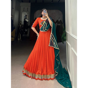 Elegante Chanderi Silk Bollywood Lehenga Choli para mujer para fiesta de verano e invierno al por mayor a granel de FashionHarbour - Product Image 2