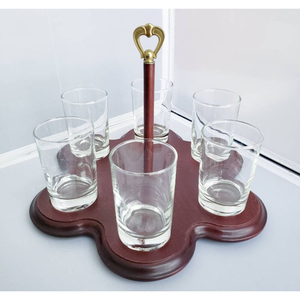 Elegante soporte de madera y metal para vidrio, vajilla pulida con espejo, vajilla Ideal para el hogar, artículos de Hotel, organizador de vajilla - Product Image 3