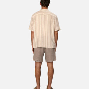 กางเกงว่ายน้ำสำหรับผู้ชายกางเกงขาสั้นซักด้วยกรดทำจากผ้าเฟรนช์เทอร์รี่พิมพ์ลายพื้น - Product Image 3