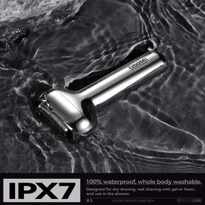 Ensemble de rasoirs électriques rechargeables par USB pour hommes, tête de rasage magnétique à trois lames, corps en métal, étanche IPX7, rasoir pour le visage - Product Image 5