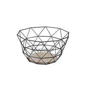 Forme et taille personnalisées en métal fer ustensiles de cuisine fruits et légumes panier de rangement couleur noire solide fer cuisine panier à pain - Product Image 1