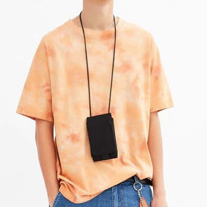 เสื้อยืดแขนสั้นผ้าฝ้ายถักพิมพ์ลายตามสั่ง 100% เป็นมิตรกับสิ่งแวดล้อม ระบายอากาศได้ดี แห้งเร็ว ทรงหลวมแบบยูนิเซ็กส์ คอเสื้อแบบดรอปโชว์เดอร์ สไตล์เรโทร - Product Image 1