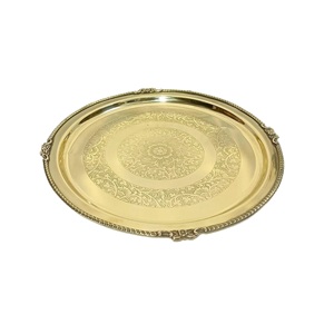 Plato de latón de diseñador para cena/Thali/plato de latón para vajilla de plato grande pesado Pooja - Product Image 2