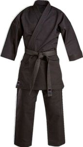 ชุดคาราเต้น้ำหนักเบาสำหรับทุกเพศสีดำพร้อมเข็มขัดสำหรับฝึกศิลปะการต่อสู้สำหรับนักเรียน - Product Image 4