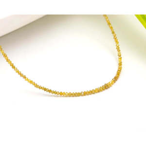 Collier en argent sterling 925 avec perles facettées en forme de diamant jaune de 16 pouces, 1,8-2,4 mm - Product Image 4