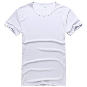 เสื้อยืดสีขาวเลือกตั้งสำหรับผู้ชายผ้าโพลีเอสเตอร์ OEM ออกแบบโลโก้แบบเรียบ - Product Image 1