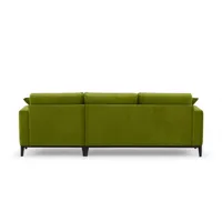 Canapé d'angle 3 places en cuir véritable de style européen avec rembourrage en éponge pour salon