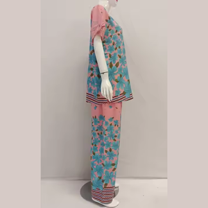 Ensemble de pyjama en rayonne confortable pour femmes vêtements de nuit d'été à manches courtes pour femmes de grande taille - Product Image 4