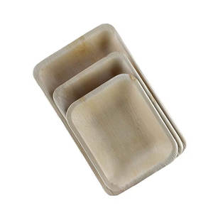 Meilleures ventes d'assiettes à dîner jetables biodégradables, tasses en bois plastique écologique, disponibles en différentes tailles de forme carrée - Product Image 1
