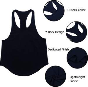 Lot de 3 débardeurs d'entraînement pour hommes Y-Back Muscle Tee Stringer Bodybuilding T-shirts sans manches - Product Image 4