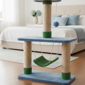 Arbre à chat Amistar Blue Sky de haute qualité avec hamac et griffoir pour chats de toutes tailles. - Product Image 3