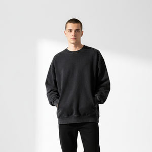 Sudadera Cómoda para Hombre con Cuello Redondo, 100% Algodón, Personalizable, Diseño Vintage Ecológico, Sudadera con Capucha de Alta Calidad y Peso Pesado - Product Image 6