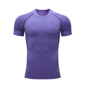 Vente en gros Vêtements de sport coupe ajustée personnalisables Vêtements de sport à compression à manches longues Chemise de luxe à manches courtes pour hommes - Product Image 3