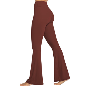 New Arrival Custom High Quality Casual Straight <b>Jogger</b> Track Pants Solid Elastic Waistband <b>Stacked</b> Flare Sweatpants Women 100% - Product Image 4