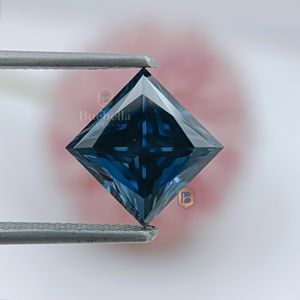 Moissanita de corte princesa de 1.0ct hecha a mano certificada y 20.0ct diamantes sueltos cortados a mano joyería verde - Product Image 1