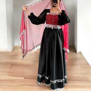 ชุดเดรส Afghan kuchi แบบดั้งเดิมขนาดพลัสไซส์งานปักผ้าปะติดงานฝีมือแนววินเทจยาวถึงพื้น - Product Image 2