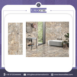 Carreaux de sol muraux vitrifiés en céramique émaillée 600x1800mm pour intérieur et extérieur avec sculpture en terrazzo série Retro Design - Product Image 2