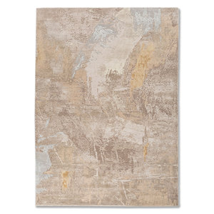 Alfombra Uvenuti de Lana y Seda de Bambú Tejida a Mano, Color Marfil, LRB-1800, Rectangular, Abstracta, para Dormitorio, Hecha a Mano con Técnicas de Viscosa - Product Image 1