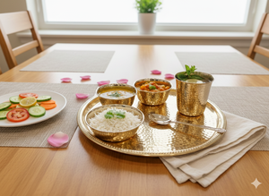 Service de table en laiton pur de 12 pouces, 6 pièces avec gravure, idéal pour les mariages et la maison |   Fabricant de Services de Table en Laiton de Luxe - Product Image 2