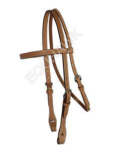 Cabecera de cuero de ajuste occidental hecha a mano con cuello de pecho barril Headstall de carreras para caballos Venta caliente Fabricante India - Product Image 4
