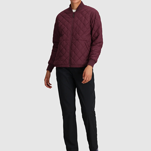 Wholesale Price Women's Casual <b>Lightweight</b> Bomber <b>Jacket</b> Stand Finished Waterproof Fabric Plain Dyed Different Winter - Product Image 5