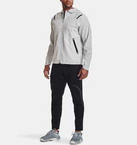 Vente en gros veste de sport en polyester à fermeture éclair bidirectionnelle avec logo personnalisé vestes d'extérieur coupe-vent pour hommes - Product Image 3